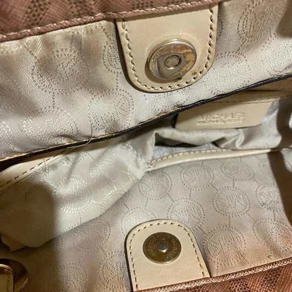 Michael kors bronze canvas hobo handbag - Picture 9 of 16